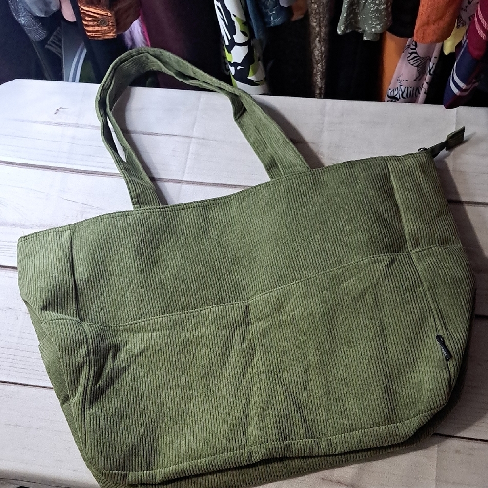 Green Corduroy Weekender Tote Bag